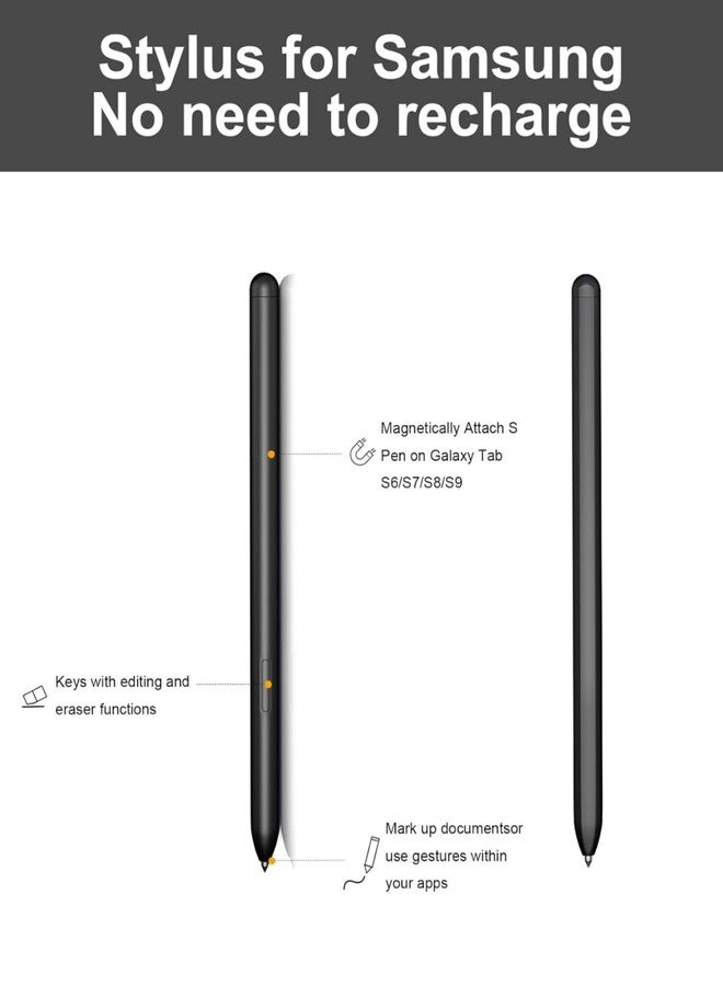 Amtake قلم بديل متوافق مع Galaxy Tab S6 Lite متوافق مع قلم اللمس Samsung Galaxy Tab S6 Lite باللون الأسود - Image 4