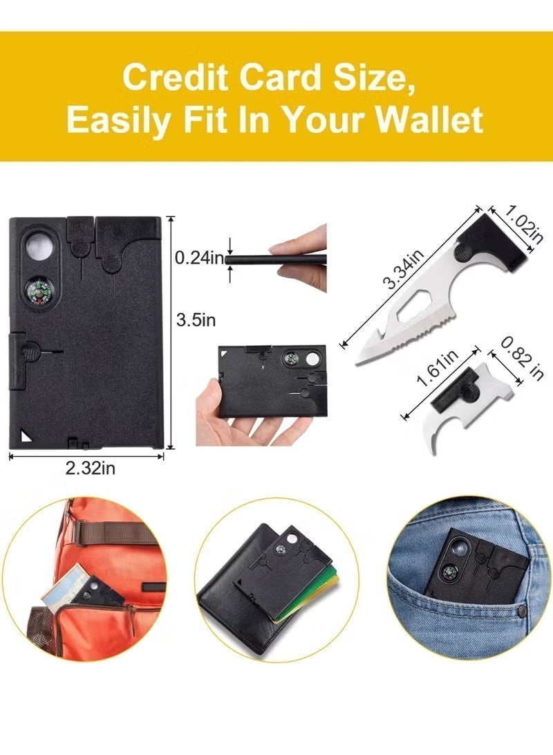 Upgraded Credit Card Tool Multitool - Mens Grandpa Gifts for Dad Who Wants Nothing, Papa Gifts for Him Credit Card Knife Foldable Cool Gadgets for Men Wallet Tools With Blade Compass Screwdrivers - Image 4