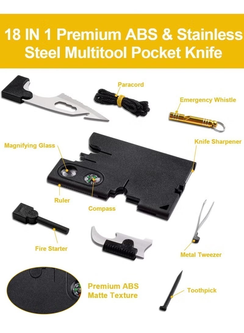 Upgraded Credit Card Tool Multitool - Mens Grandpa Gifts for Dad Who Wants Nothing, Papa Gifts for Him Credit Card Knife Foldable Cool Gadgets for Men Wallet Tools With Blade Compass Screwdrivers - Image 3