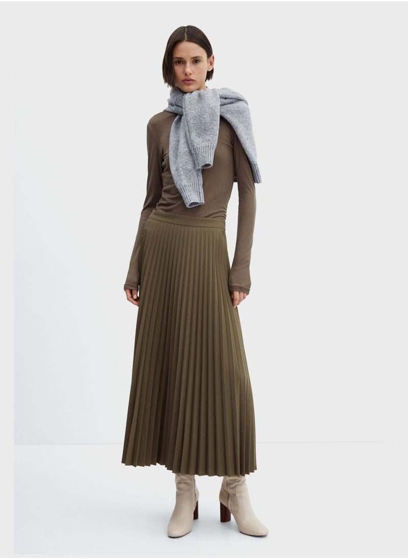 MANGO - Plisse High Waist Skirt - Image 1