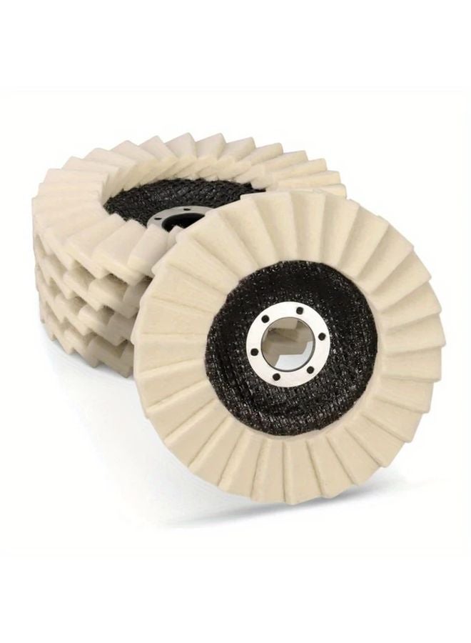 Beige 5 Pack 125mm Shiny Polishing Pads for Angle Grinders Buffing Disks Paint Wood Plastic - Image 2