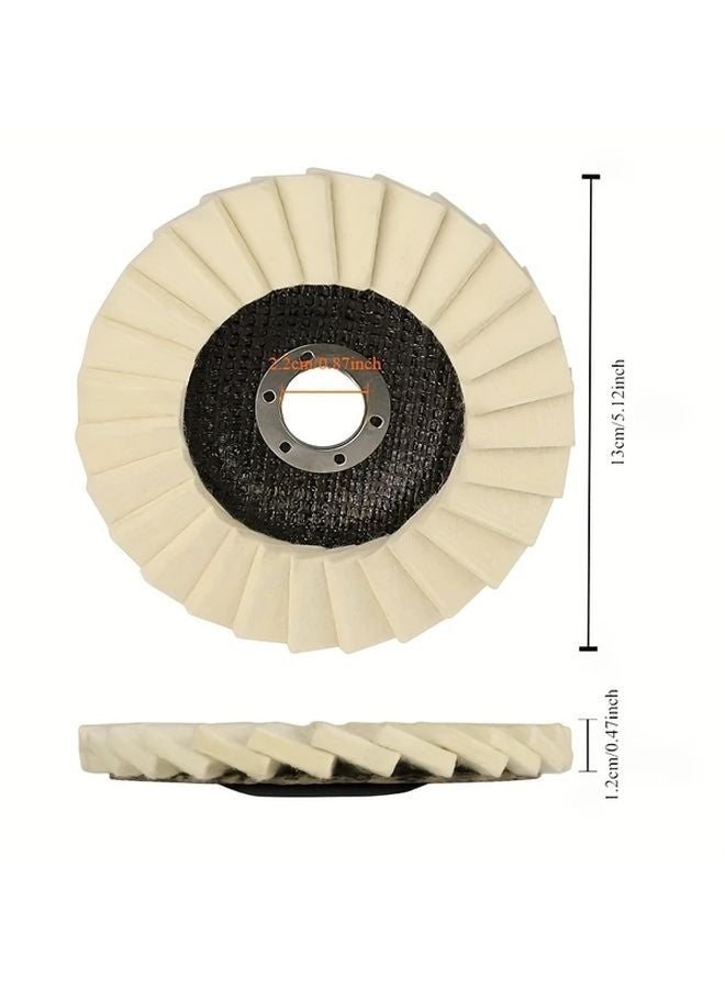 Beige 5 Pack 125mm Shiny Polishing Pads for Angle Grinders Buffing Disks Paint Wood Plastic - Image 5