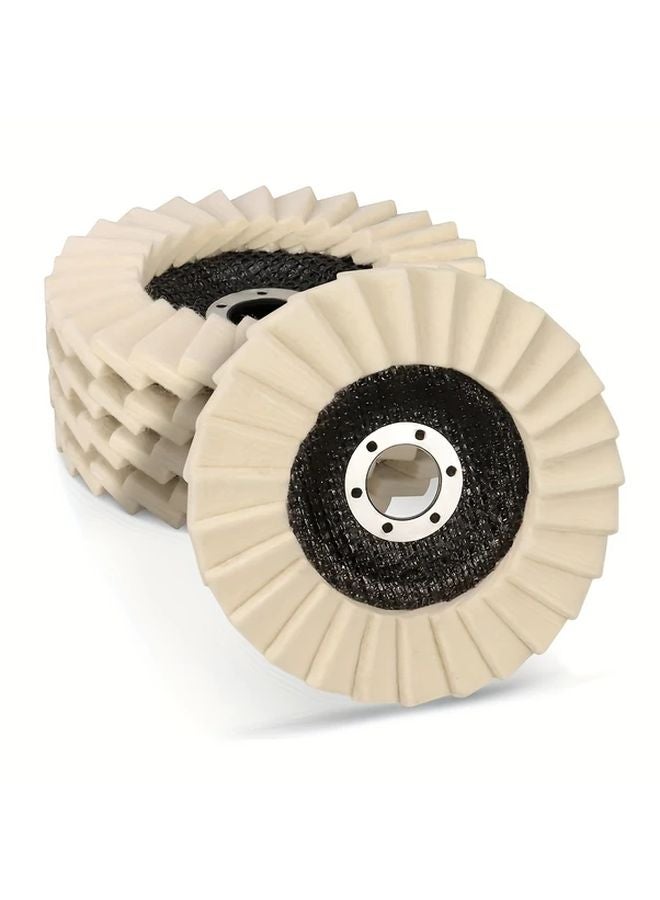 Beige 5 Pack 125mm Shiny Polishing Pads for Angle Grinders Buffing Disks Paint Wood Plastic - Image 1