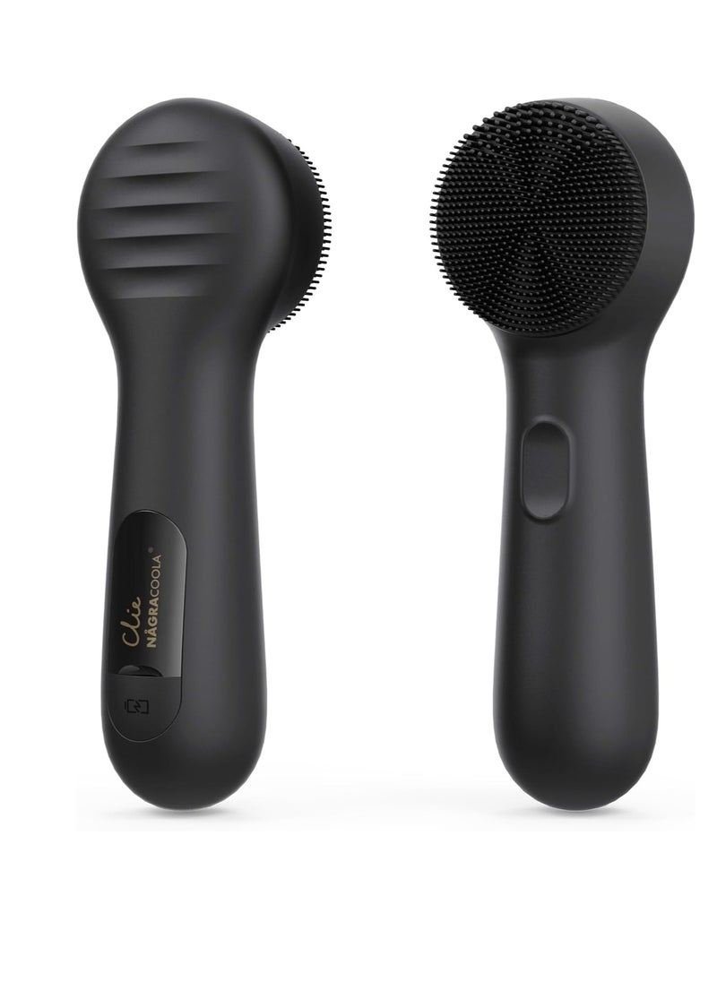 NågraCoola - Silicone Face Scrubber, NågraCoola CLIE 2.0 Facial Cleansing Brush, Rechargeable, Waterproof Face Scrub Brush for Cleansing, Exfoliating, Massaging, Electric Facial Exfoliator for Women & Men - Black - Image 1