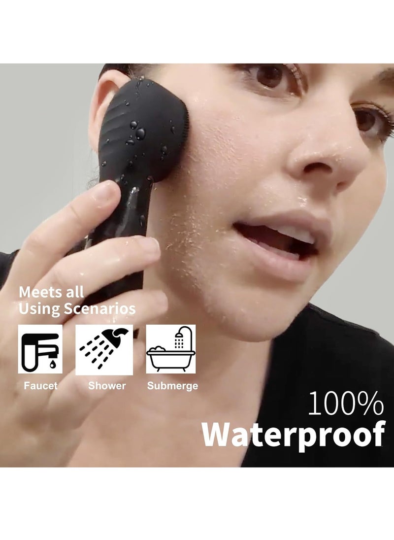 NågraCoola - Silicone Face Scrubber, NågraCoola CLIE 2.0 Facial Cleansing Brush, Rechargeable, Waterproof Face Scrub Brush for Cleansing, Exfoliating, Massaging, Electric Facial Exfoliator for Women & Men - Black - Image 1