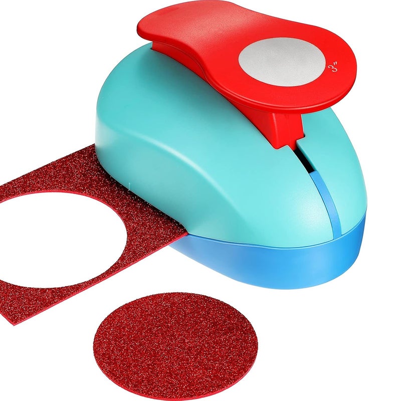 comfrt 3 Inch Punch Valentine's Day Punch Scrapbook Paper Cutter Punch Handmade Foam Hole Scrapbooking Punches for Valentine's Day Card Making, Handcraft, DIY Photos (Circle) - Image 1