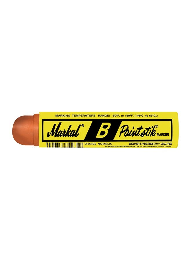 Markal 80224 B Paintstik Solid Paint Ambient Surface Marker, Orange (Pack of 12) - Image 1