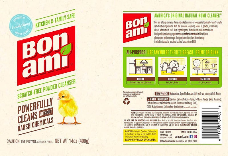Bon Ami Polishing Cleanser Powder  14 Ounces  Sold As 5 Pack - Image 2