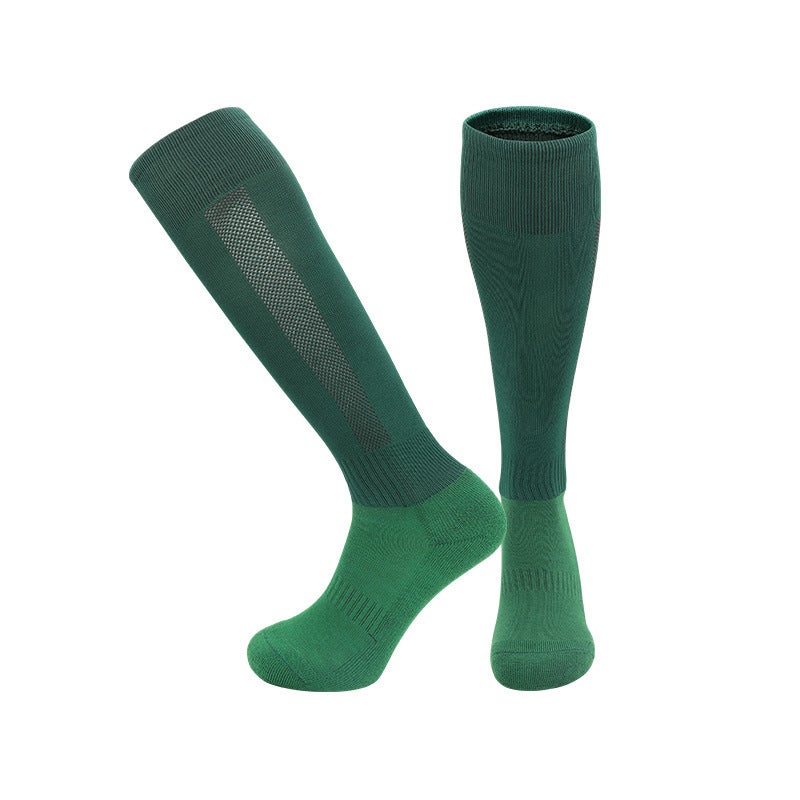 Mens Non-Slip Knee-High Soccer Socks Sweat-Wicking Towel Bottom D.Green 