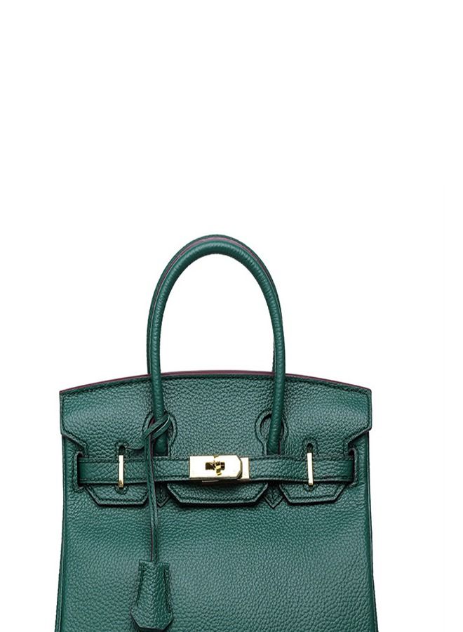 Loquat Gold Buckle Leather Handbag Emerald  - Image 2