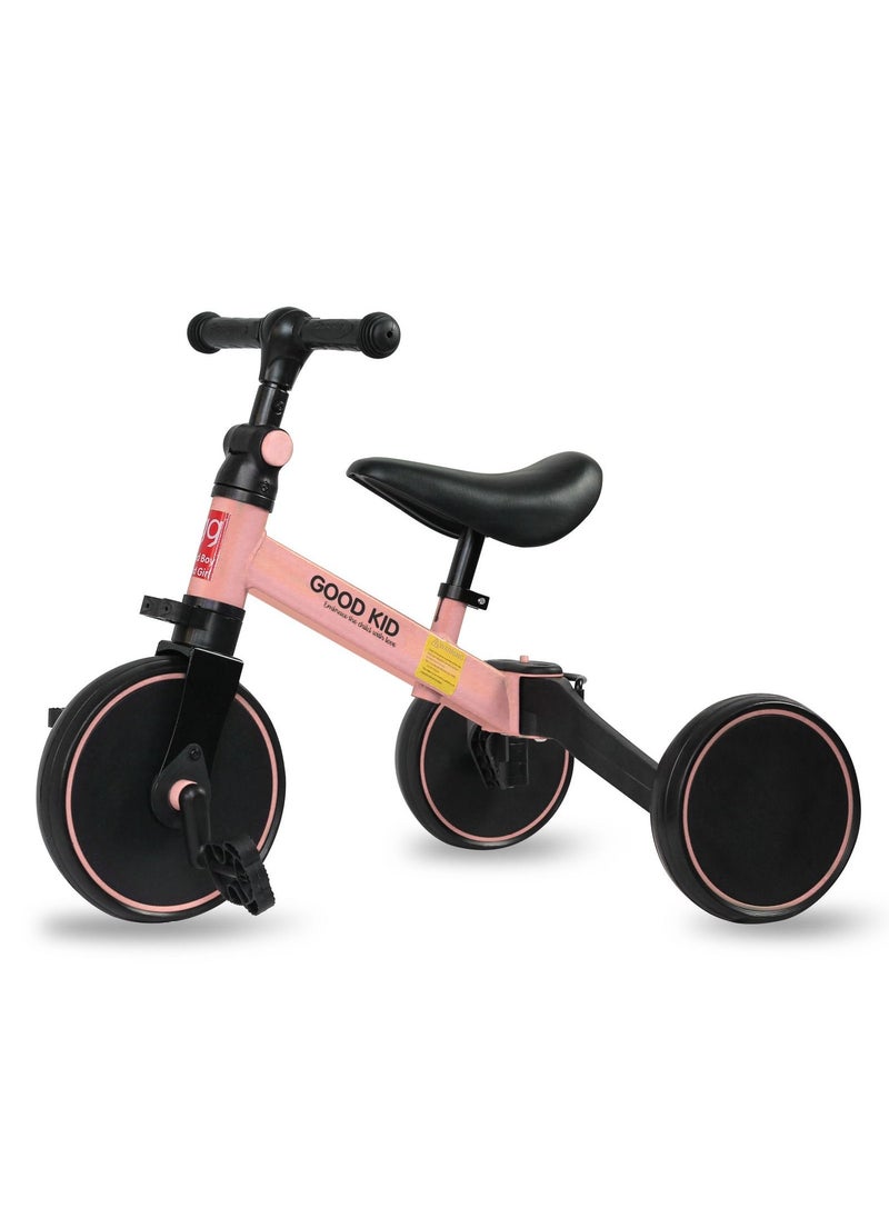 SKY-TOUCH 4 in 1 Kids Balance Bike Tricycles for 1.5-5-Year-Old Toddlers Trike with Adjustable Seat Indoor or Outdoor Boys and Girls Kids' First Birthday Gifts Pink  - Image 1