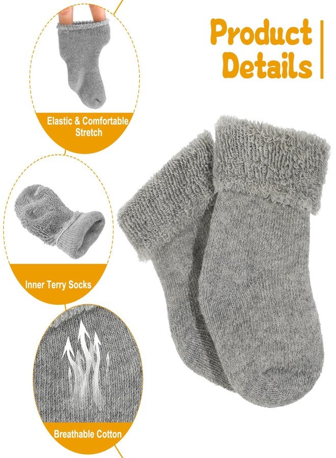 Twistover 10 Pairs Preemie Baby Terry Cotton Turn Cuff Socks for Newborn Girls Boys - Nicu, Multicolor, Premature - Image 4