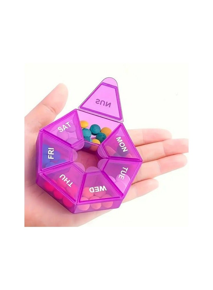 Generic Weekly pill organizer with multiple compartments for organizing daily medications and supplements  - Image 2
