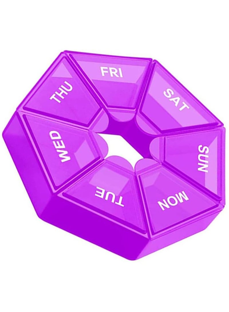 Generic Weekly pill organizer with multiple compartments for organizing daily medications and supplements  - Image 1
