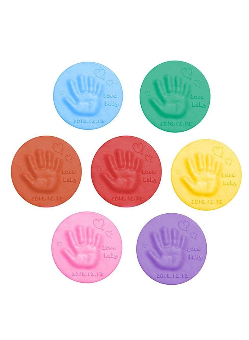 Excefore Baby Handprint Footprint Soft Clay, 14 Pcs Keepsake Ornament Kit, Print Impression Kit for Newborn, Non-Sticky Air Dry Light  Soft Clay, 7 Colors - Image 1