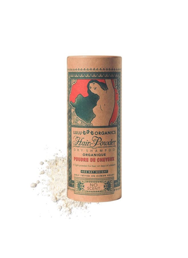 Lulu Organics - Non Aerosol Dry Shampoo Powder for Dark, Blonde and Oily Hair, All Natural Organic Hair and Body Powder, Paraben &Talc free No White Cast Synthetic Fragrance, Unscented - 4oz - Image 1