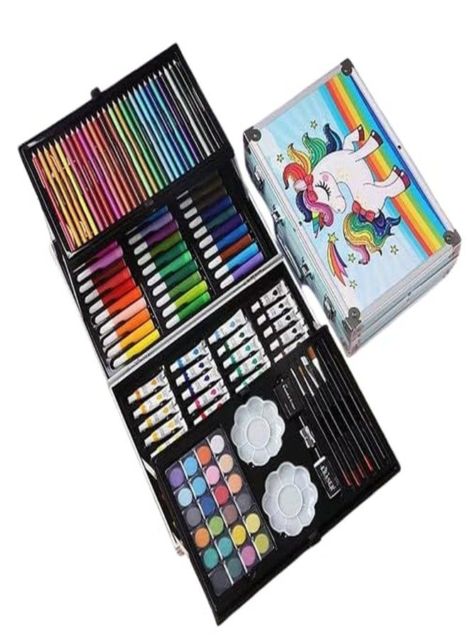 FLYING WHEEL Artist Colour Set | Unicorn Drawing Pencils, Water Colors kit for Kids 6-12 | Oil Pastels Sketches Paint Brush | Multicolour Box for Kids Art Craft (Multicolor) - Image 1