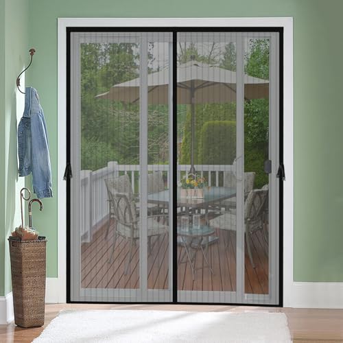Iduontis Magnetic Screen Door for 48 x 80 Inch French Door, Screen Itself Size: 50" x 81", Glass Sliding Door Heavy Duty Screen Door Mesh Curtain Keeps Bugs Out for Patio, Sliding Or Large Door - Image 1