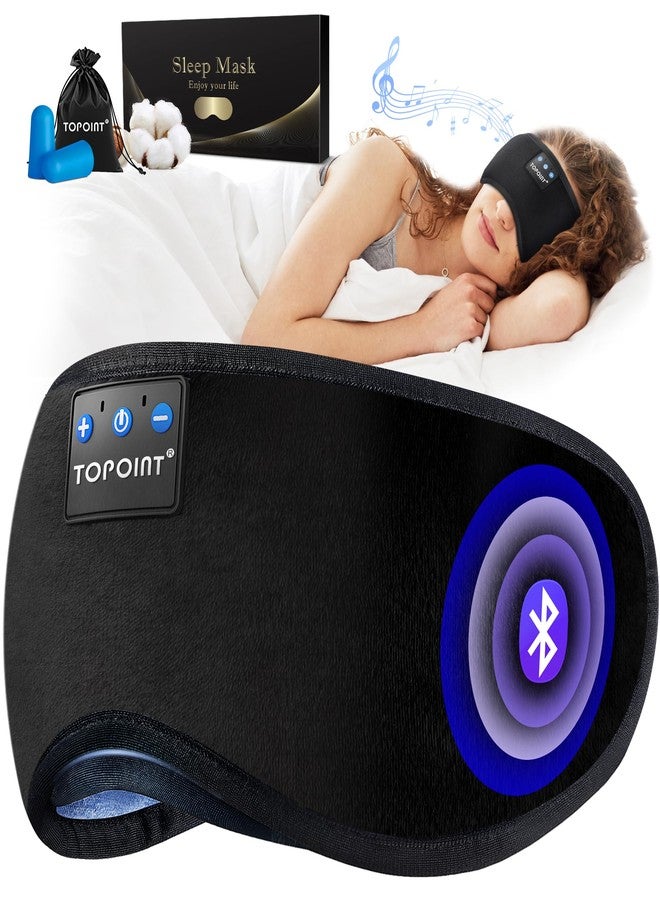 TOPOINT Sleep Mask with Headphones Bluetooth 5.4 Wireless, Sleep Headphones Earphones Earbuds with Microphone HD Speakers Music, Blackout Eye Mask for Sleeping Travel Meditation Men Women Cool Gadgets - Image 1