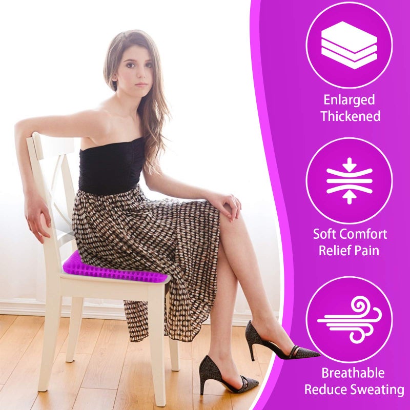 KYSMOTIC Gel Seat Cushion for Long Sitting (Super Large & Thick), Soft & Breathable, Gel Cushion for Wheelchair, Gel Chair Cushion for Hip Pain, Gel Seat Cushion for Office Chair - Image 2