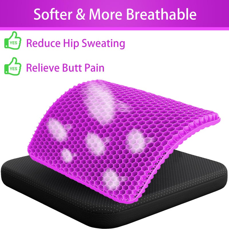 KYSMOTIC Gel Seat Cushion for Long Sitting (Super Large & Thick), Soft & Breathable, Gel Cushion for Wheelchair, Gel Chair Cushion for Hip Pain, Gel Seat Cushion for Office Chair - Image 3