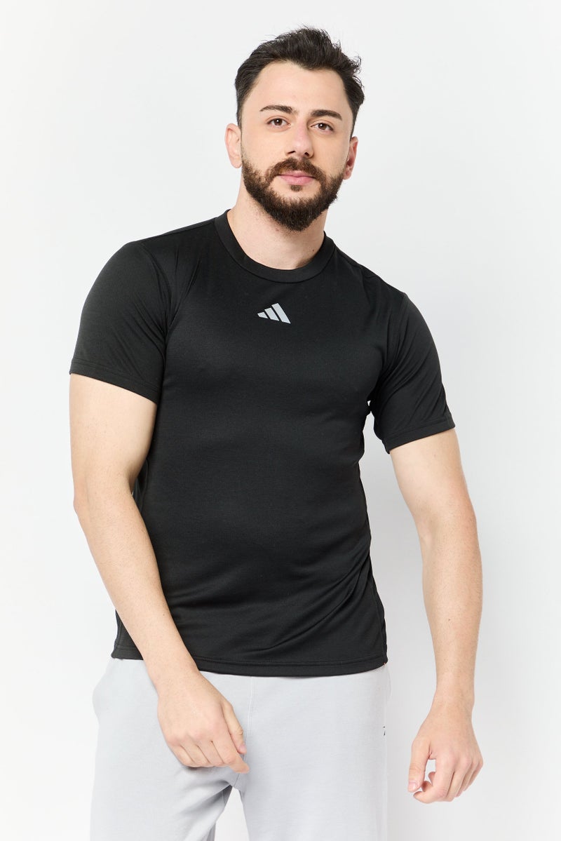Adidas Men Sportswear Fit Short Sleeves Training T-shirt, Black - Image 1