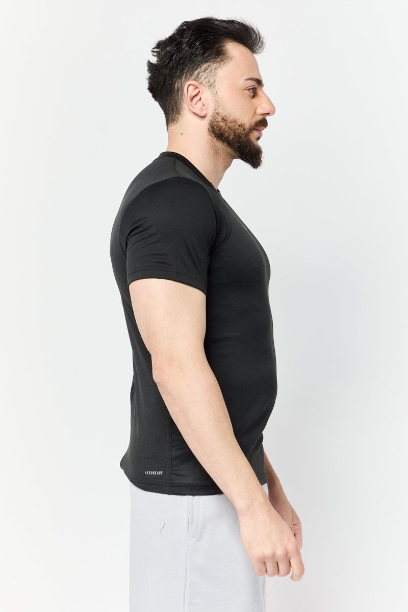 Adidas Men Sportswear Fit Short Sleeves Training T-shirt, Black - Image 4