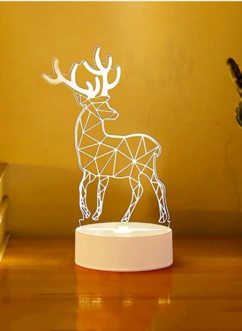 هويتك مصباح LED ثلاثي الأبعاد على شكل غزال أبيض  - Image 3