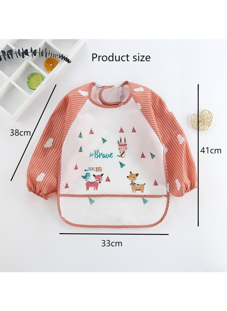 MARHABABY 3 Pack Infant Toddler Baby Waterproof Sleeved Bib Art Smock Apron 1 - 4 Years - Image 2