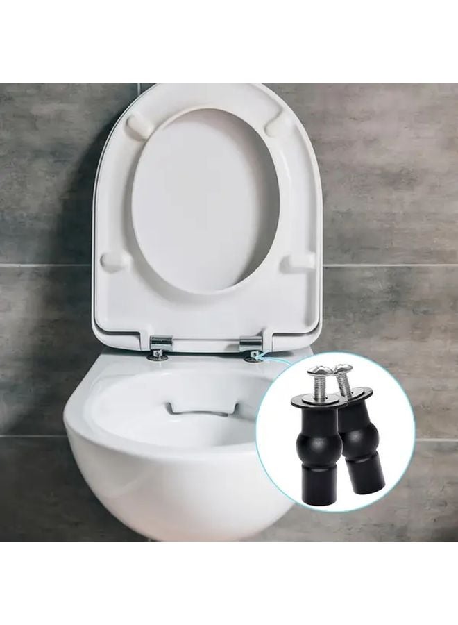 Black Toilet Seat Hinge Screws 4pcs Universal Expansion Lid Bolts Replacement Kit - Image 3