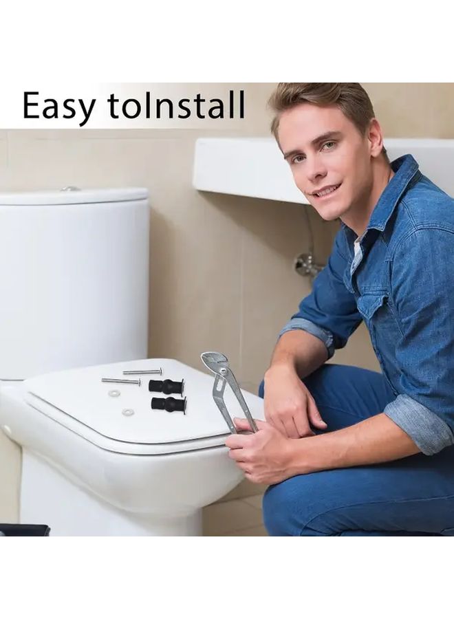 Black Toilet Seat Hinge Screws 4pcs Universal Expansion Lid Bolts Replacement Kit - Image 5