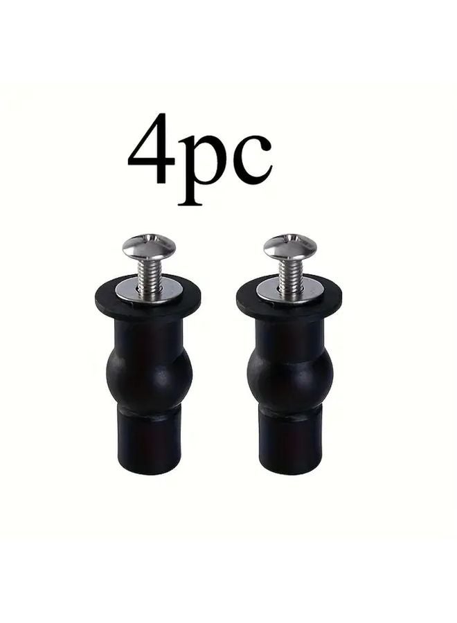 Black Toilet Seat Hinge Screws 4pcs Universal Expansion Lid Bolts Replacement Kit - Image 1