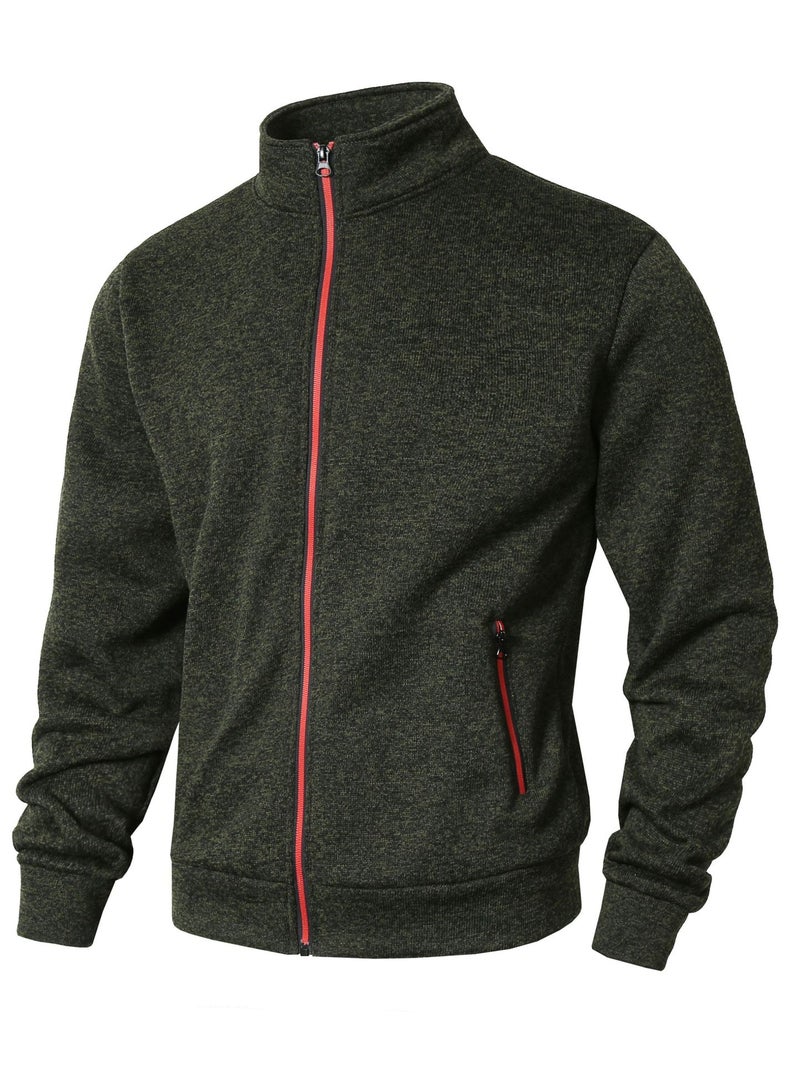 Men's Casual Zip Up Jacket Spring Autumn Outerwear - Image 3