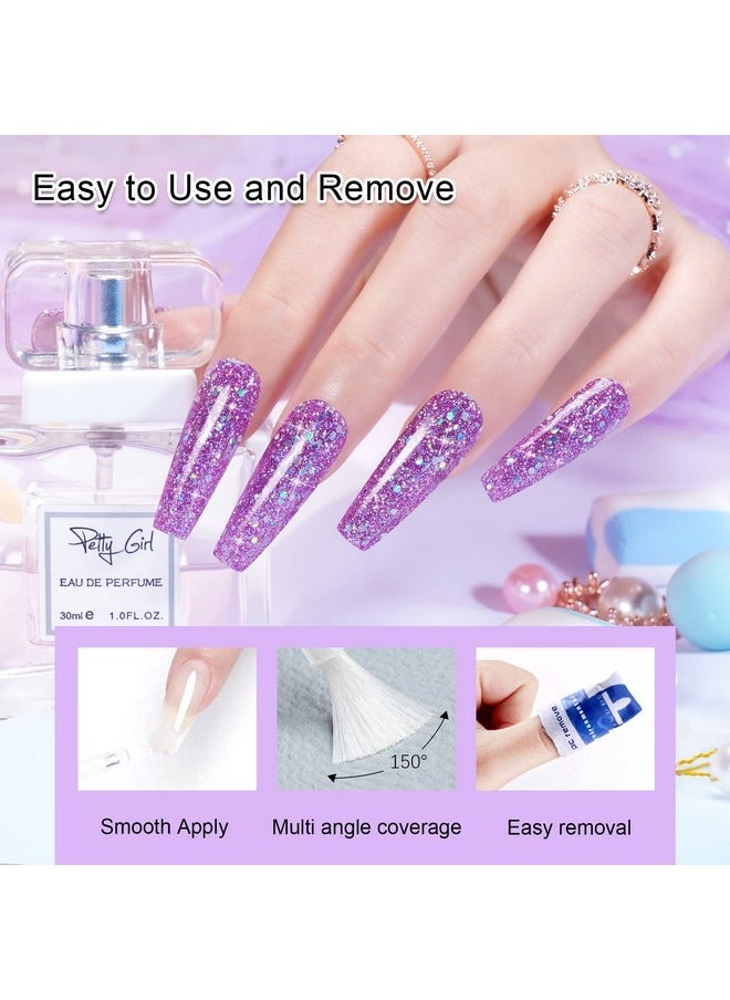 wakaniya - Nail Dip Powder Kit 8 Colors Glitter Purple Galaxy Nails Powder Set With Liquids Base Top Coat Nail Remover Pads Dip Nails Starter Kit With Everything For Beginners - Image 1