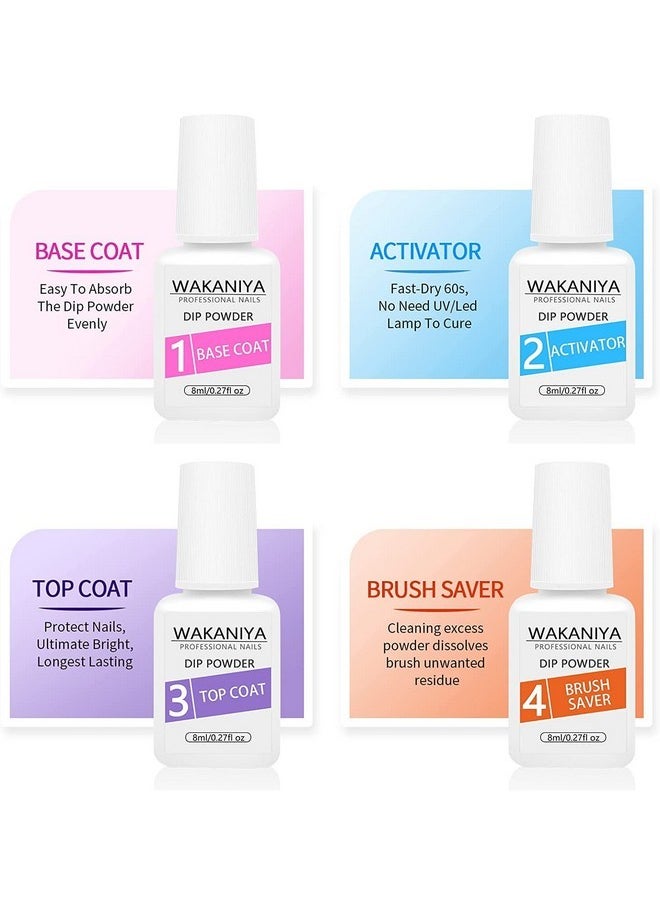 wakaniya - Nail Dip Powder Kit 8 Colors Glitter Purple Galaxy Nails Powder Set With Liquids Base Top Coat Nail Remover Pads Dip Nails Starter Kit With Everything For Beginners - Image 1