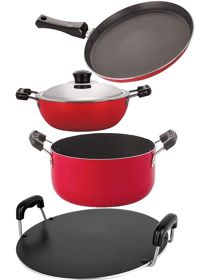 Nirlon Kitchen Accessories for Home Cooking Non Stick pots and pan Set of 4 Pieces (FT13_DKD(B)_RT_CS24) - Image 1