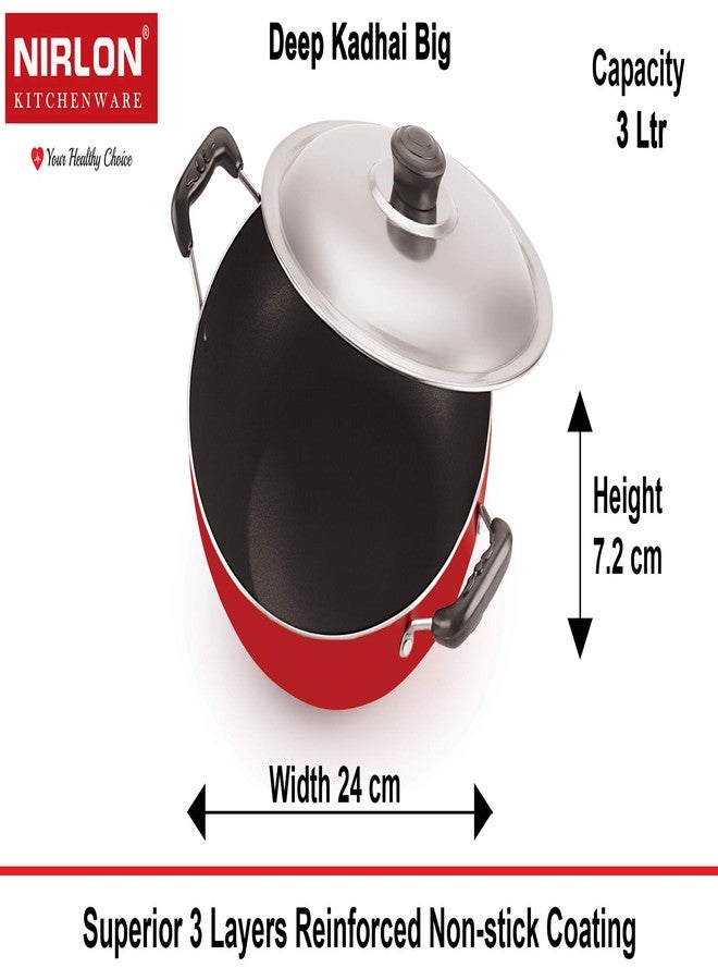 Nirlon Kitchen Accessories for Home Cooking Non Stick pots and pan Set of 4 Pieces (FT13_DKD(B)_RT_CS24) - Image 3