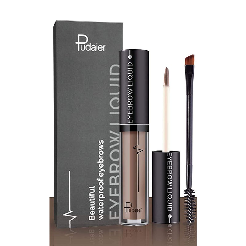 YOLETO Waterproof Eyebrow Gel  Ash Brown Tinted Mascara Makeup for NaturalLooking Brows LongLasting SmudgeProof Formula with Brow Shaper and Mascara Primer Brush Wand Kit
