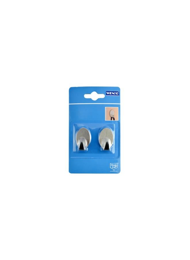 Wenko 2-Piece Maxi Matt Hook Silver  - Image 1