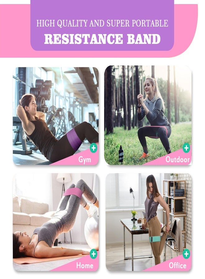 PLEASION Fabric Resistance Bands for Working Out, 5 Levels Booty Bands for Women Men, Cloth Workout Bands Resistance Loop Exercise Bands for Legs Butt at Home Fitness, Yoga, Pilates - Image 5