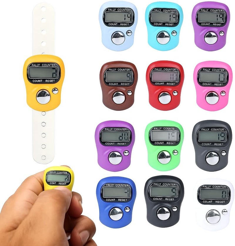 LAVISH Digital Tasbeeh Finger Counter Pack of 12 | 5-Digit LED Tally Clicker with Ring Holder | Electronic Hand Counter for Prayer, Zikr, Exercise, Golf, Knitting & Lap Tracking | Portable & Easy to Use - Image 1