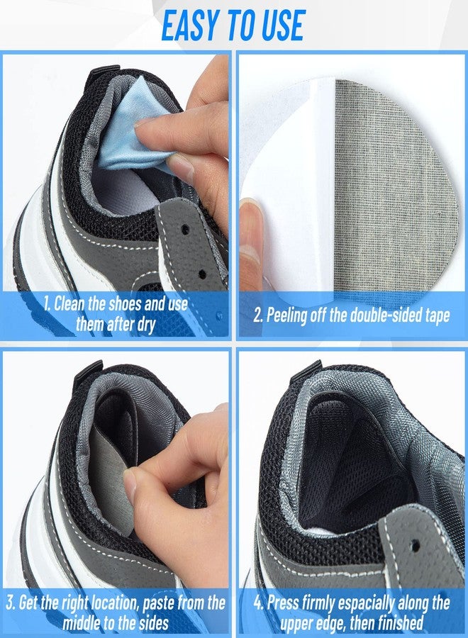 ZHBDMGK Shoe Heel Inserts, 16 Pcs Mesh Self-Adhesive Heel Cushion Pads for Back of Heel, Heel Cushion Inserts Prevent Shoes Too Big for Women Men, Black - Image 3
