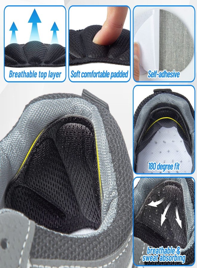 ZHBDMGK Shoe Heel Inserts, 16 Pcs Mesh Self-Adhesive Heel Cushion Pads for Back of Heel, Heel Cushion Inserts Prevent Shoes Too Big for Women Men, Black - Image 5