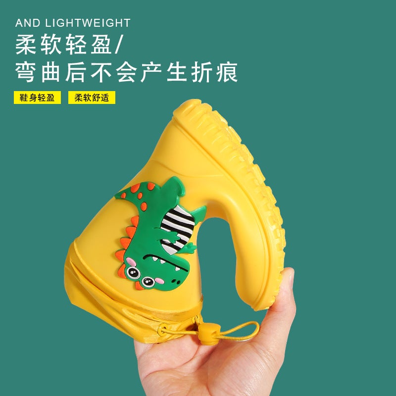 Children'S Rain Boots Boys And Girls Baby Children'S Rain Boots Non-Slip Waterproof Children'S Cartoon Necking Student Water Shoes - Image 3