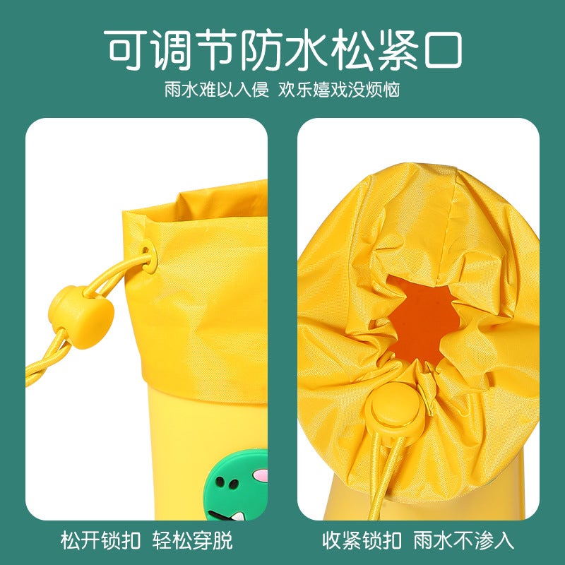 Children'S Rain Boots Boys And Girls Baby Children'S Rain Boots Non-Slip Waterproof Children'S Cartoon Necking Student Water Shoes - Image 5