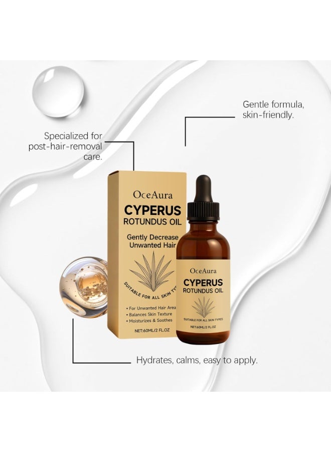  اوساورا زيت Cyperus Rotundus – العناية الطبيعية بعد إزالة الشعر – الزيت النباتي المرطب بعد الشمع والحلاقة – مصل الجسم المهدئ للسلاسة طويلة الأمد والرطوبة العميقة - Image 2
