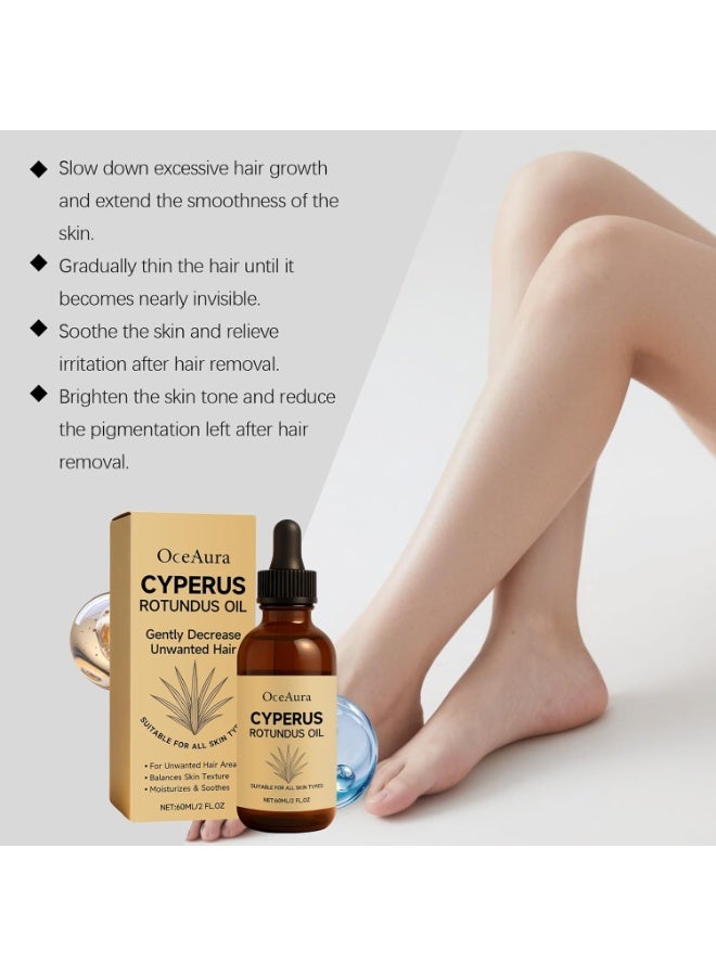  اوساورا زيت Cyperus Rotundus – العناية الطبيعية بعد إزالة الشعر – الزيت النباتي المرطب بعد الشمع والحلاقة – مصل الجسم المهدئ للسلاسة طويلة الأمد والرطوبة العميقة - Image 4