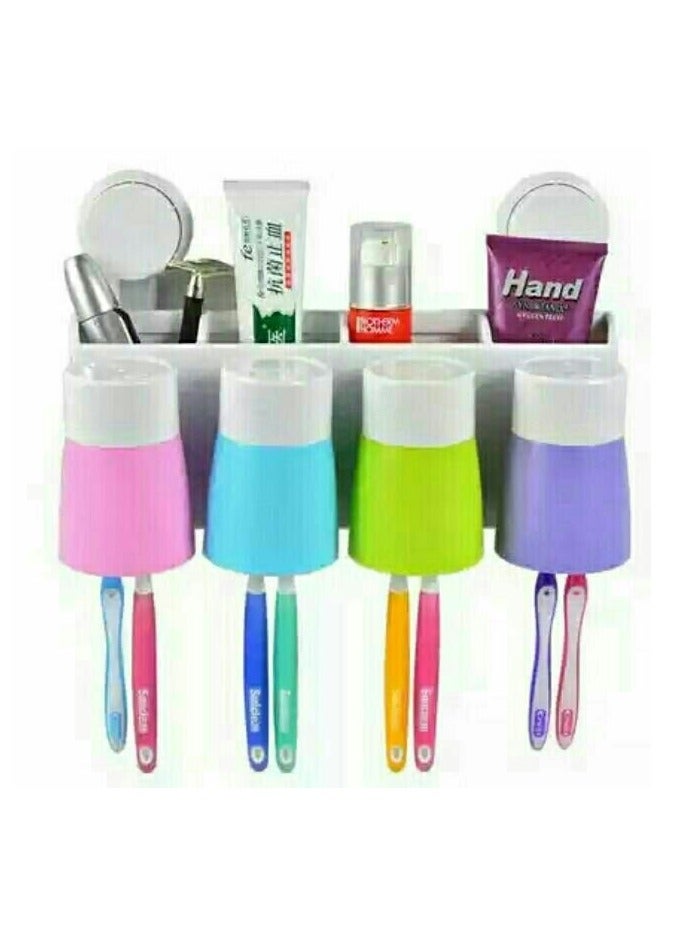 AMM Automatic Toothpaste Dispenser & Toothbrush Holder  Space Saving MultiFunctional Bathroom Organizer - Image 2