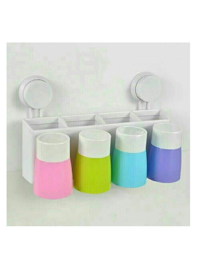 AMM Automatic Toothpaste Dispenser & Toothbrush Holder  Space Saving MultiFunctional Bathroom Organizer - Image 4
