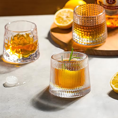 RareCi Flat bottom Crystal Whiskey Glasses, Small 5OZ Scotch Glasses Set of 3, Old Fashioned Glasses,Heavy Bottom Rocks Glasses for Drinking Bourbon, Rock,Cocktails（Small Size） - Image 5